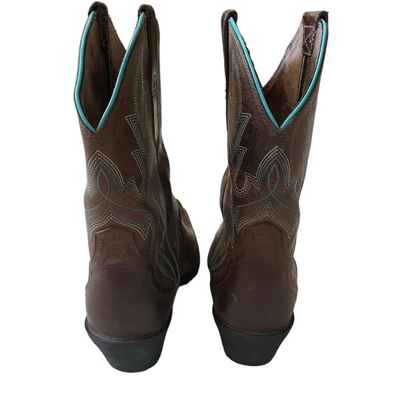 Ariat Round Up Bella Brown Western Leather Boots Size 8.5 - Picture 2 of 10